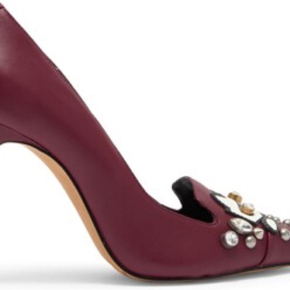 Karl Lagerfeld casias pointed toe pump in port Sz 8 1/2 - Picture 2 of 5